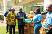 Ndede Limited Company presented 150 pairs of Wellington boots to MoFA in support of the upcoming 2025 National Farmers’ Day celebration.